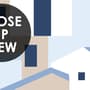 Cartoon Old Blue Greek House Wallpaper Mural