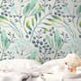 Green Leaf Branches with Berries Wallpaper Mural