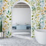 Colorful Watercolor Leaf & Plants Wallpaper Mural