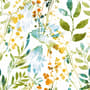 Colorful Watercolor Leaf & Plants Wallpaper Mural