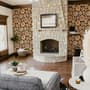Stacked Wooden Stumps Wallpaper Mural