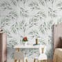 Watercolor Green Olive Leaves Pattern Wallpaper Mural