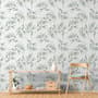 Watercolor Green Olive Leaves Pattern Wallpaper Mural
