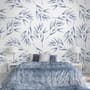 Watercolor Green Olive Leaves Pattern Wallpaper Mural