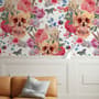 Skull with Flowers Wallpaper Mural