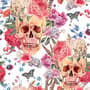 Skull with Flowers Wallpaper Mural