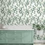 Watercolor Eucalyptus Leaf Pattern Wallpaper Mural