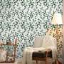 Watercolor Eucalyptus Leaf Pattern Wallpaper Mural