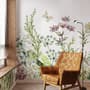 Wild Floral and Green Fresh Leaves Wallpaper Mural
