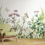 Wild Floral and Green Fresh Leaves Wallpaper Mural