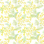 Papier peint panoramique floral aux herbes jaunes