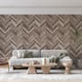Natural Wood Texture Effect Chevron Wallpaper Mural