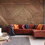 Geometric Wood Texture Effect Wallpaper Mural