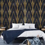 Art Deco Triangle Line on Dark Background Wallpaper Mural