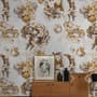 Whitish Floral Wallpaper Mural
