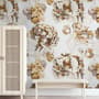 Whitish Floral Wallpaper Mural