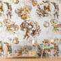 Whitish Floral Wallpaper Mural