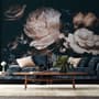 Dark Floral Peony Bouquet Wallpaper Mural