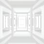 3D Look Abstract Architecture White Corridor Wallpaper Mural
