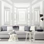 3D Look Abstract Architecture White Corridor Wallpaper Mural