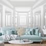3D Look Abstract Architecture White Corridor Wallpaper Mural
