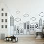Kids Cute Black City Wall Decal Sticker