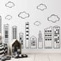 Kids Cute Black City Wall Decal Sticker