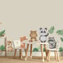 Kids Cute Animals with Banana Leaves Wall Decal Sticker