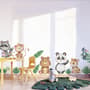 Kids Cute Animals with Banana Leaves Wall Decal Sticker