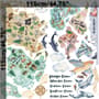 Kids Watercolor World Map Wall Decal Sticker