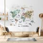 Kids Watercolor World Map Wall Decal Sticker
