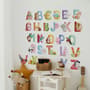 Watercolor Alphabet With Animals Wall Decal Sticker