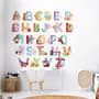 Watercolor Alphabet With Animals Wall Decal Sticker