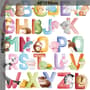 Watercolor Alphabet With Animals Wall Decal Sticker