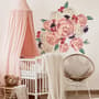 White Pink Peony Florals with Red Purple Tulips Wall Decal Sticker