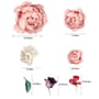 White Pink Peony Florals with Red Purple Tulips Wall Decal Sticker