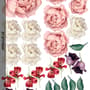 White Pink Peony Florals with Red Purple Tulips Wall Decal Sticker