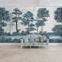 Monochrome Watercolor Big Trees Wallpaper Mural