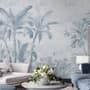 Monochrome Antique Jungle Landscape Wallpaper Mural