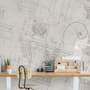 Antique Architectural Greek Column Drawing Art Wallpaper Mural