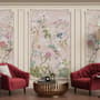 Papier peint panoramique floral Chinoiserie coloré