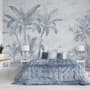 Monochrome Antique Jungle Landscape Wallpaper Mural