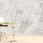 Antique Architectural Greek Column Drawing Art Wallpaper Mural