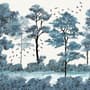 Monochrome Watercolor Big Trees Wallpaper Mural