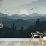 Monochrome Desert Landscape Wallpaper Mural