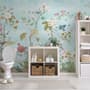Papier peint panoramique floral Chinoiserie coloré