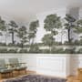Monochrome Watercolor Big Trees Wallpaper Mural