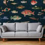 Vintage Ocean Fish Art Wallpaper Mural
