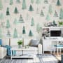 Nostalgic Tree Pattern Wallpaper Mural