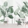 Fresh Green Tropical Leaf Wallpaper Mural